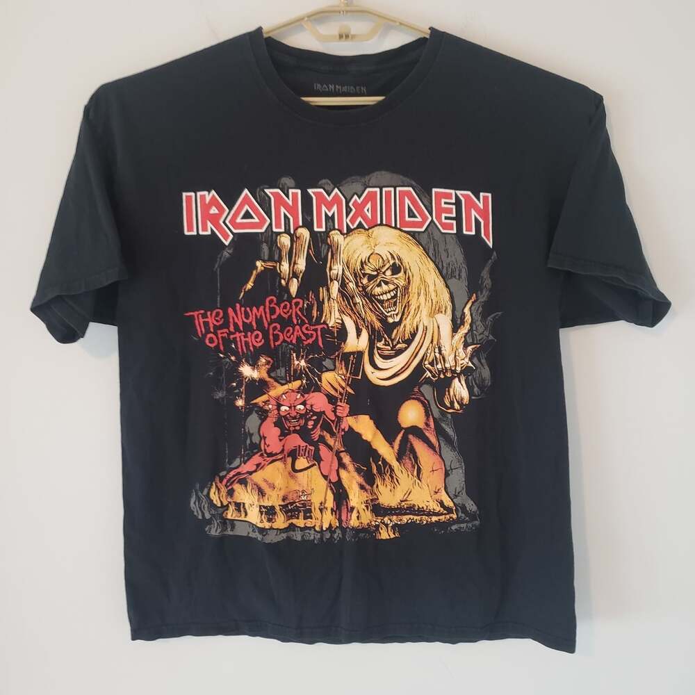 Iron Maiden The Number Of Beast Graphic T-shirt Men XL Black Music